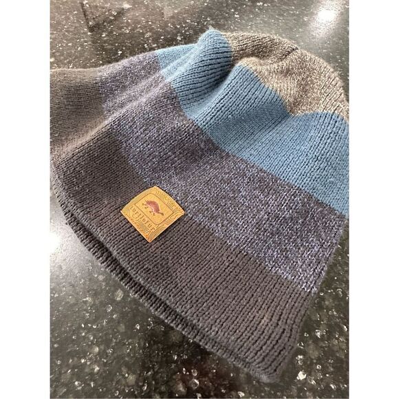 Men's Turtle Fur BTV Ragg Winter Wool Hat Blue & Gray Wool Blend - Picture 3 of 7